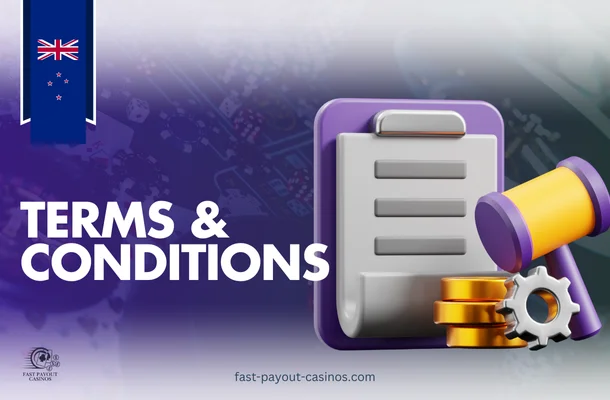 icon of terms, website logo, australian flag on casino background